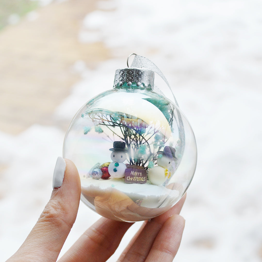 Large Snowman Glass Ornament #1