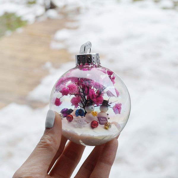 Large Snowman Glass Ornament #3