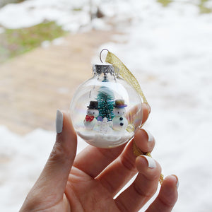 Small Snowman Glass Ornament #1