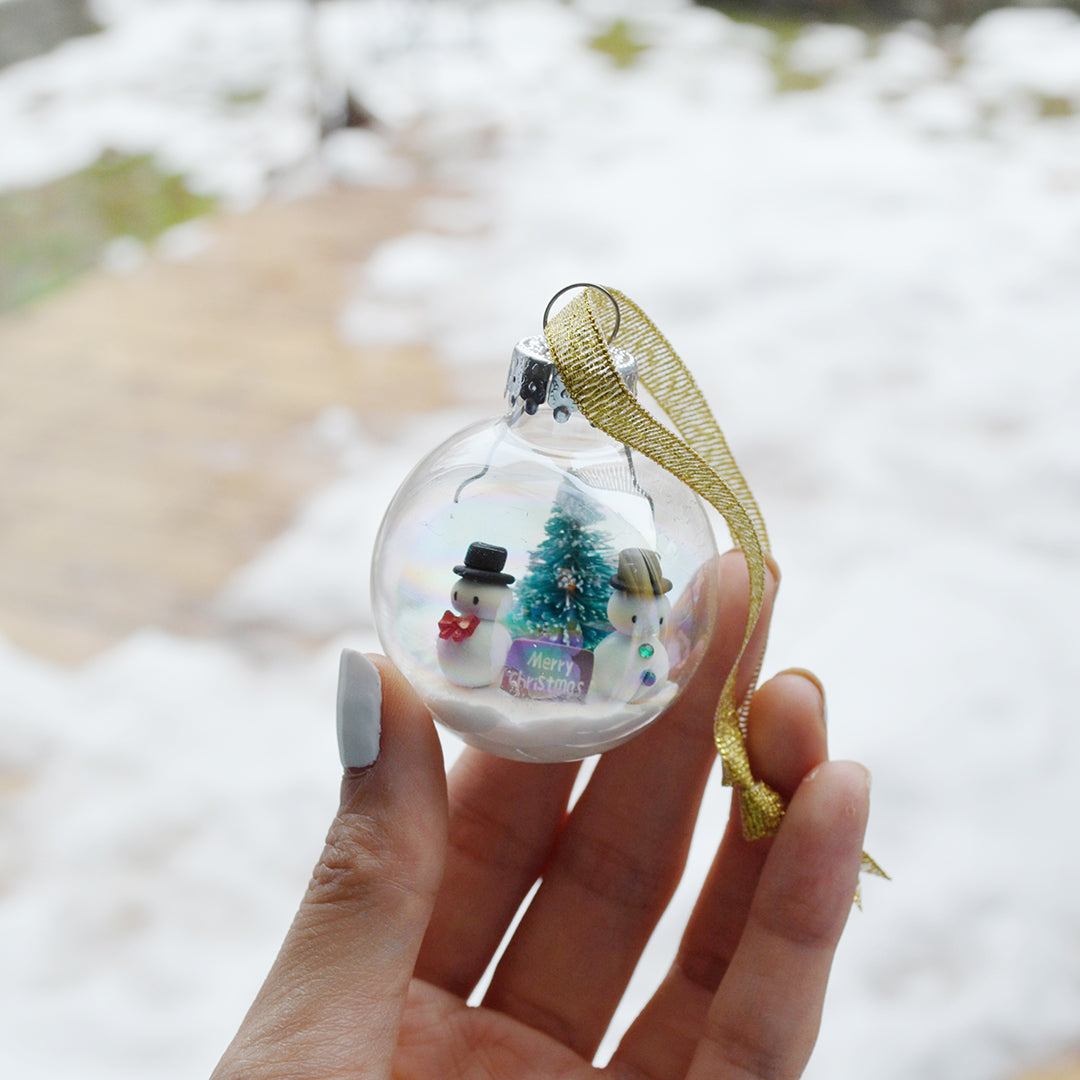 Small Snowman Glass Ornament #2
