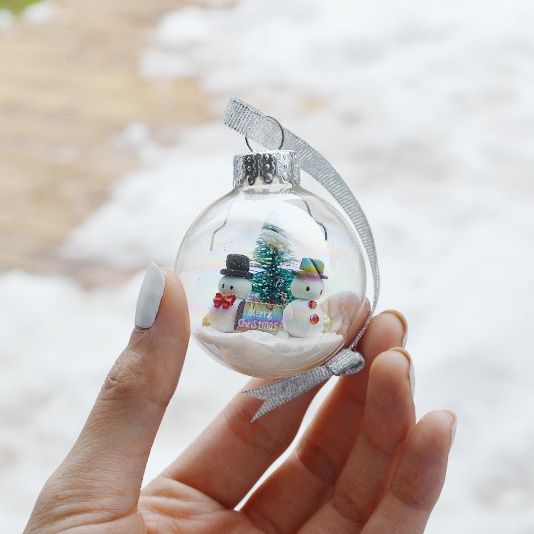 Small Snowman Glass Ornament #4