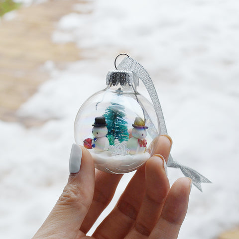 Small Snowman Glass Ornament #5