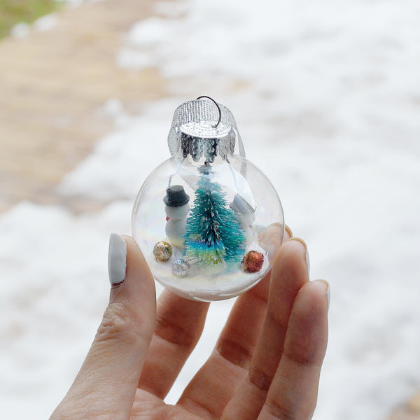 Small Snowman Glass Ornament #5