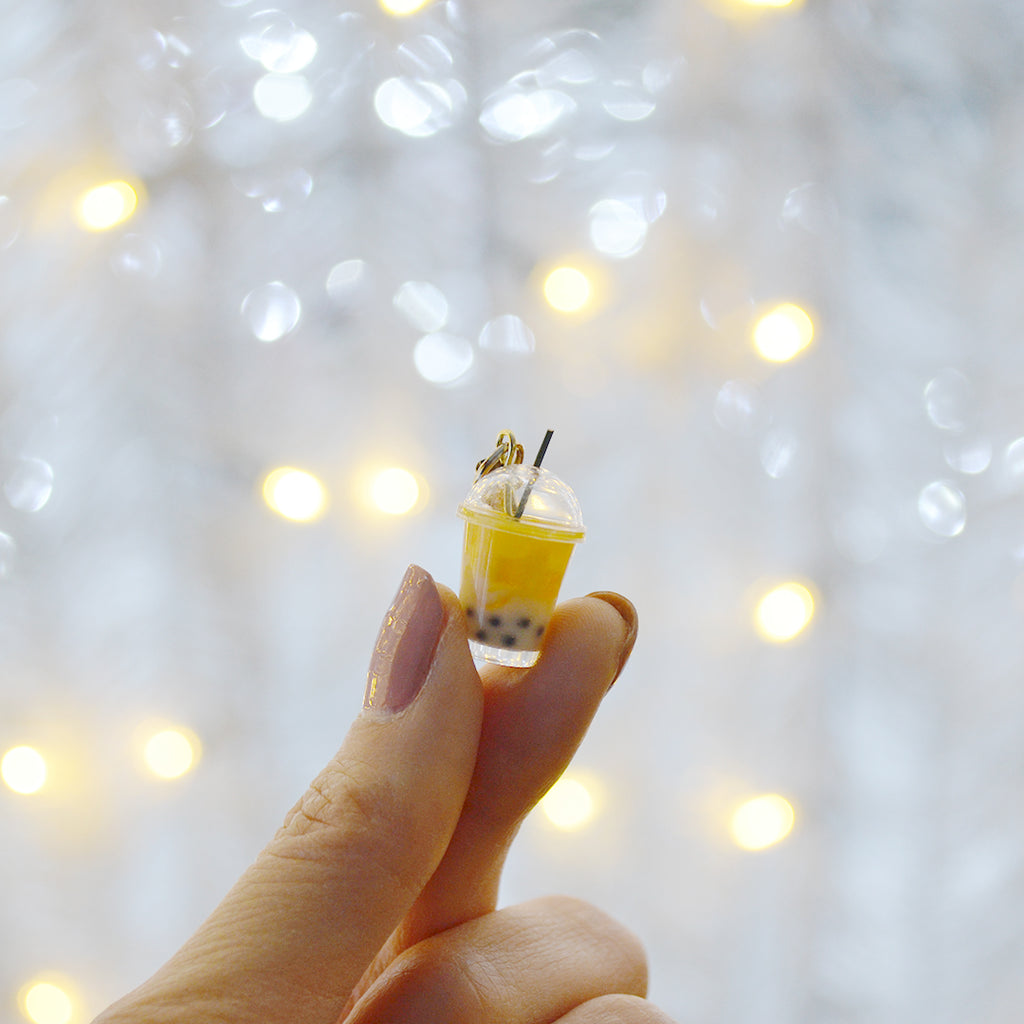 Two-tone Yellow Boba Bubble Tea Keychain – Petite Workshop